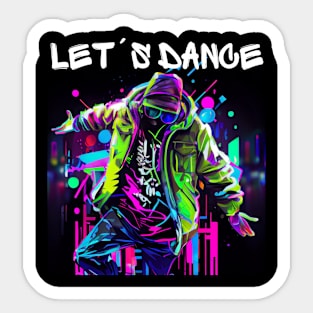 Man In Graffiti Look Dancing In Disco 1 Sticker